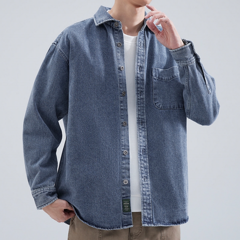 Denim Shirt Men's Long Sleeve  - Winter Clothing Pk ulasan dan harga